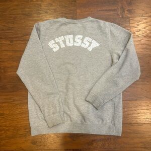 Stussy Light Gray Crewneck Sweater